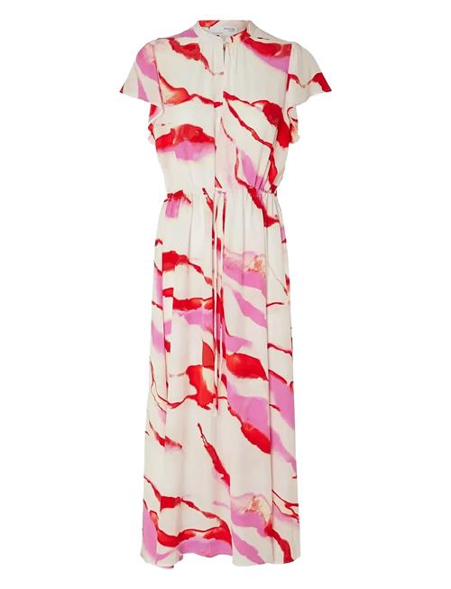 Slfmarine Ss Aop Ankle Dress B Selected Femme Pink