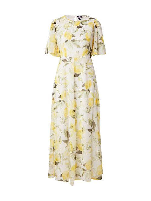 VERO MODA Sommerkjole 'VMIBBI'  lemon / mørkegrøn / hvid