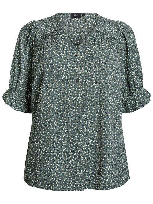 Zizzi Bluse 'Vanni'  beige / grøn