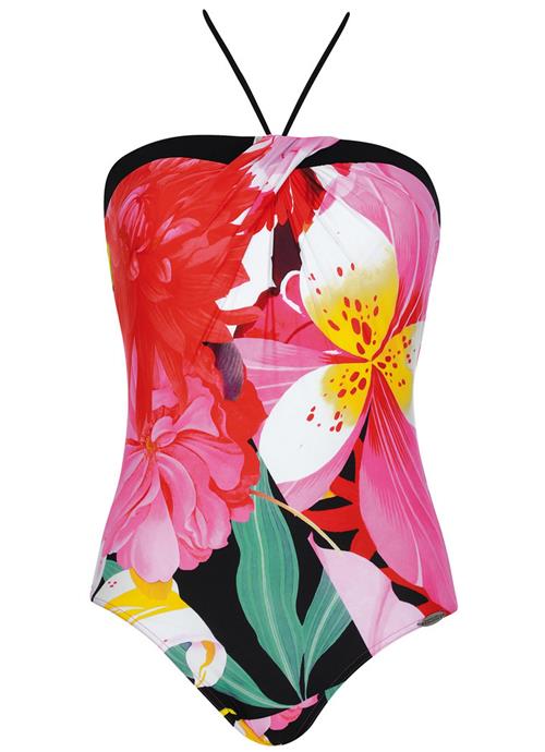 SUNFLAIR Badedragt  gul / pink / rød / sort