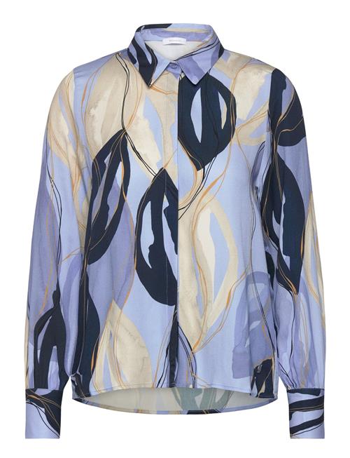 Se Civita Printed Longsleeve Blouse Tamaris Apparel Blue ved Booztlet