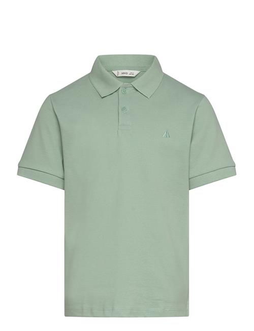 Short-Sleeved Cotton Polo Shirt Mango Green