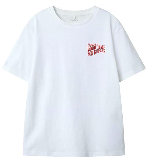 Name It T-shirt - NkmDuster - Bright White/Burger