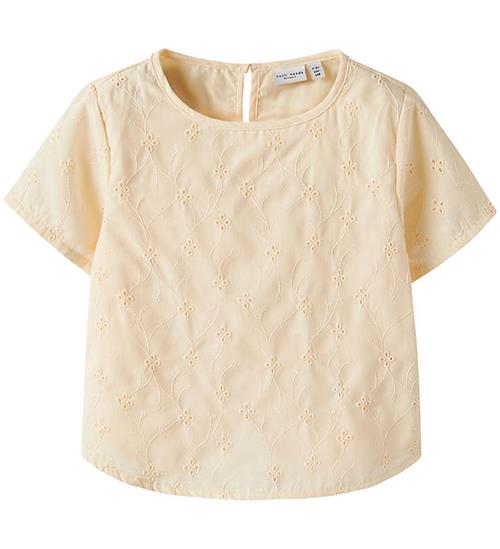 Name It T-shirt - NmfVioleta - Buttercream m. Broderi Anglaise