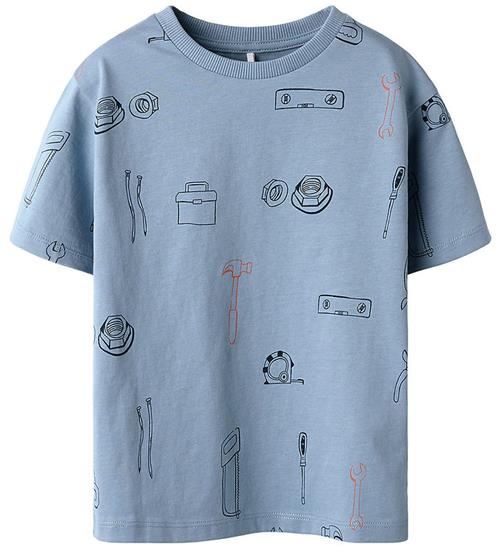 Name It T-shirt - NmmHuxi - Faded Denim m. Print