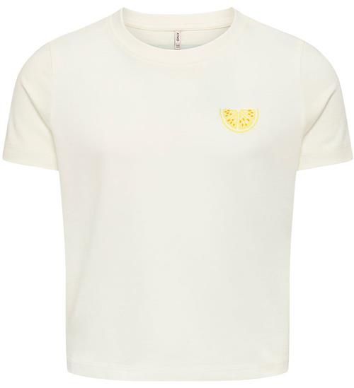 Kids Only T-shirt - KogAnnbel Sun Life - Cloud Dancer/Lemon