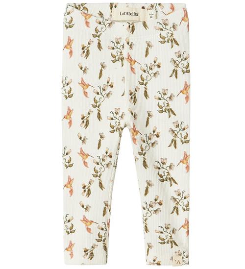 Lil Atelier Leggings - NbfLavo - Cocnut Milk /Humming Bird