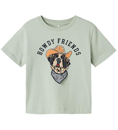Name It T-shirt - NmmHasse - Aqua Gray m. Print