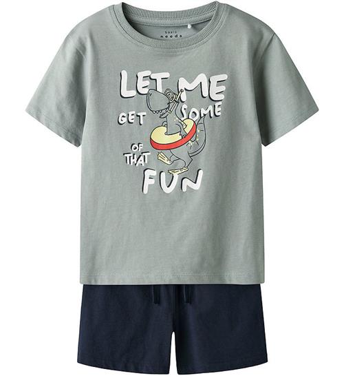 Name It Shortssæt - Shorts/T-shirt - NmmVigor - Slate Gray