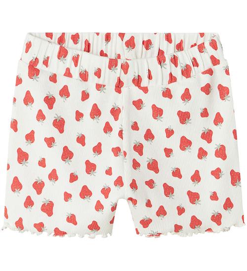 Name It Shorts - Rib - NmfVemma - Bright White/Strawberry