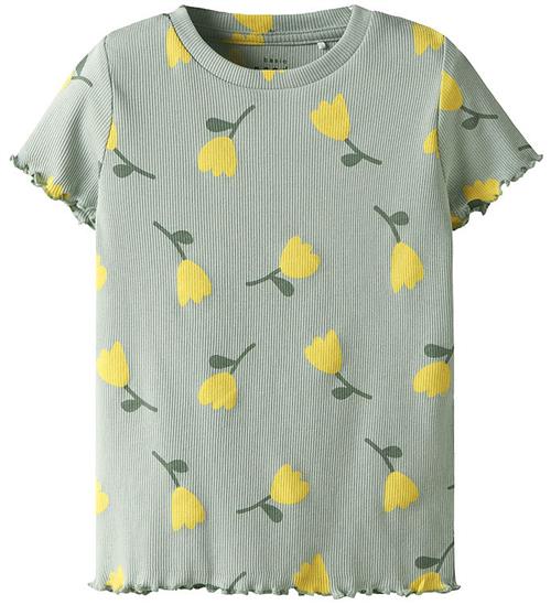 Name It T-shirt - NmfVemma - Aqua Gray/Lemon
