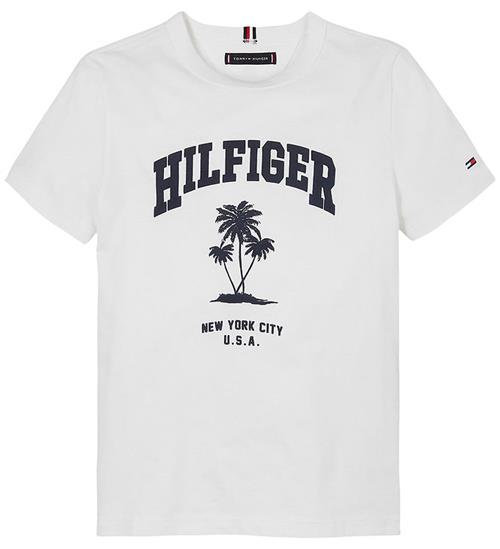 Tommy Hilfiger T-shirt - Palm Print - Hvid