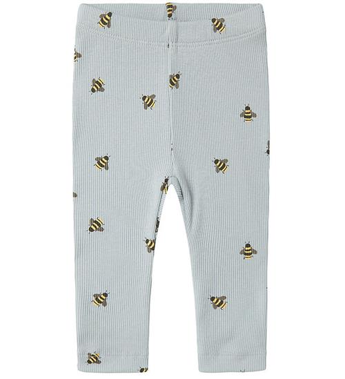 Name It Leggings - Rib - NbmFunkab - Pearl Blue m. Bier