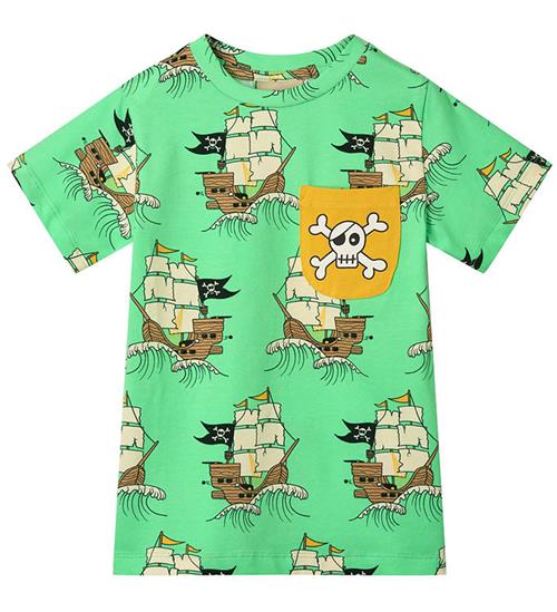 Småfolk T-shirt - Minty Green Tea m. Piratskibe