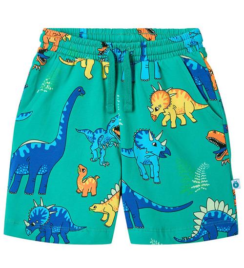 Småfolk Shorts - Teal m. Dinosaurer