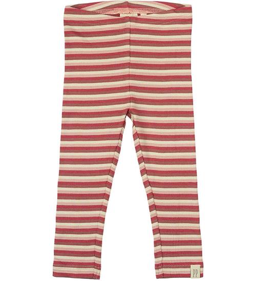 Petit Piao Leggings - Rib - Modal - Light Berry Multi Stripe