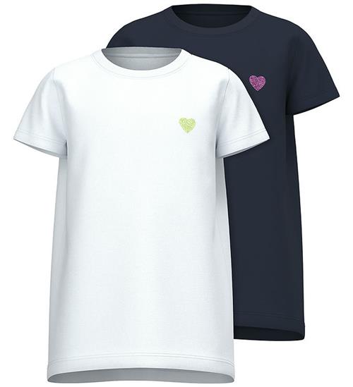 Name It T-shirt - NkfVioline - 2-pak - Loose - Navy Blazer/Brigh