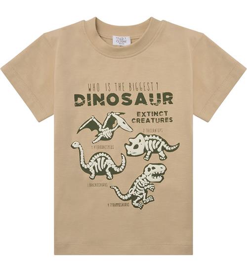 Hust and Claire T-shirt - Anton - Pale Khaki m. Dinosaurer