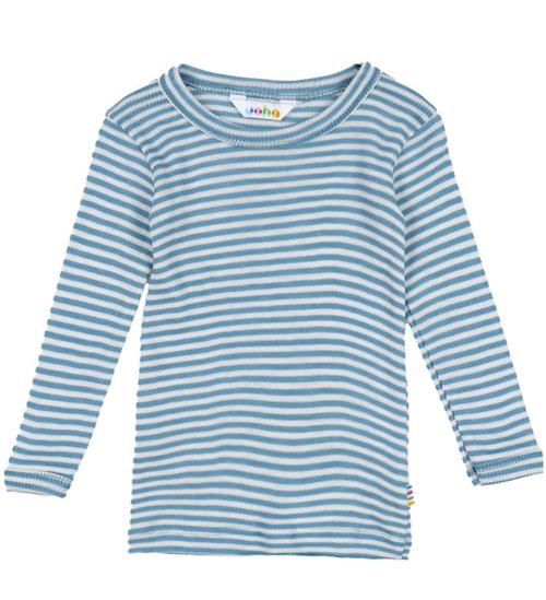 Joha Bluse - Rib - Uld/Silke - Blå
