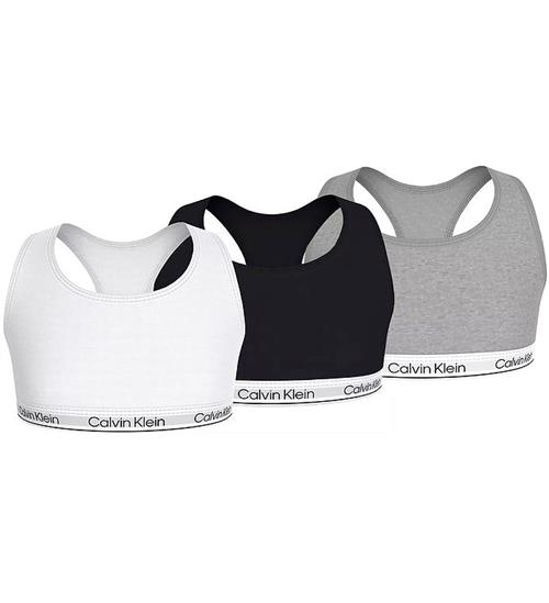 Calvin Klein Toppe - 3-pak - Hvid/Sort/Gråmeleret
