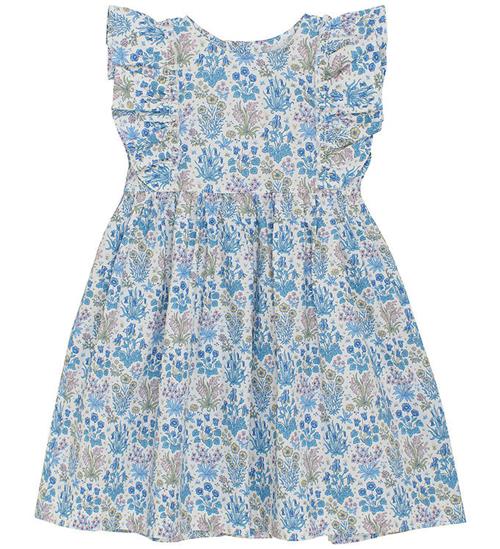 Huttelihut Kjole - Soft Chambray m. Blomster