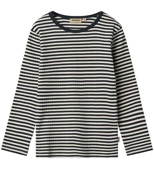 Wheat Bluse - Rib - Stig - Navy Rib Stripe