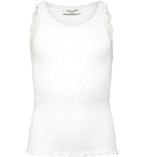 Rosemunde Top - Rib - Balta - New White m. Blonder