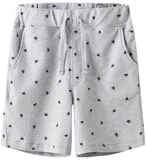 Name it Shorts - NkmVolo - Light Grey Melange/Boats