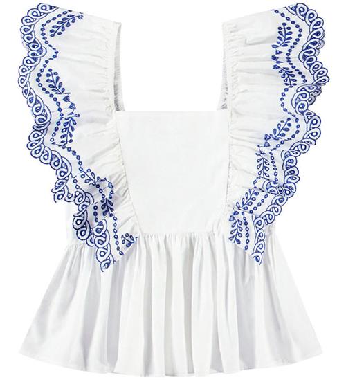 Molo Top - Rosamond - Crisp White m. Hulmønster
