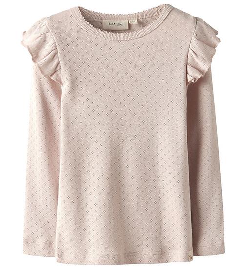 Lil' Atelier Bluse - NmfRachel - Peach Whip m. Hulmønster
