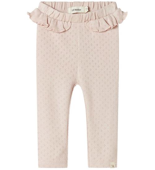 Lil' Atelier Leggings - NbfRachel - Peach Whip m. Hulmønster