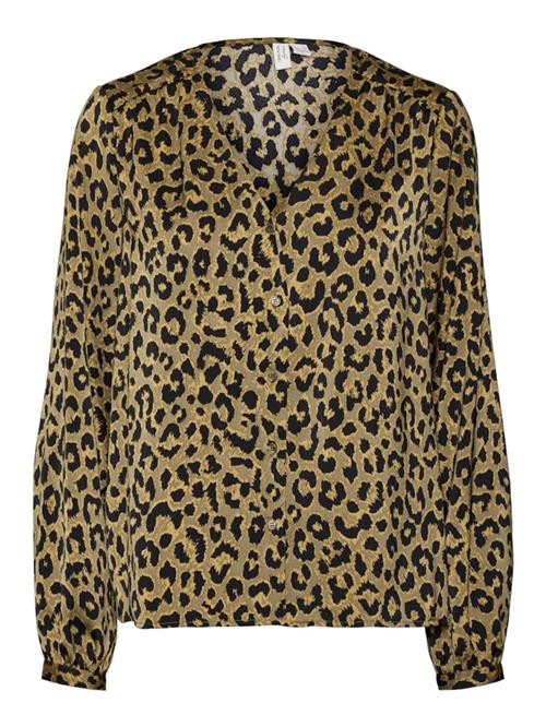 VERO MODA Bluse 'VMAMELA'  sand / lysebrun / sort
