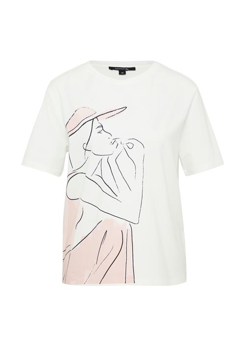 COMMA Shirts  beige / sort / hvid