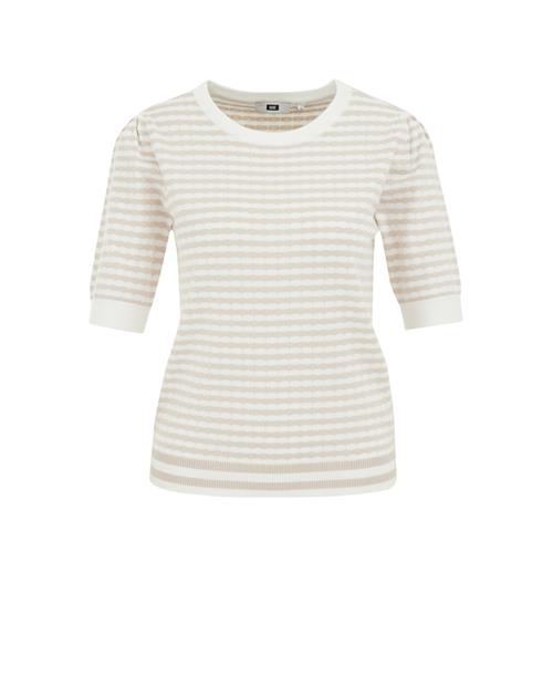 WE Fashion Pullover  beige / hvid