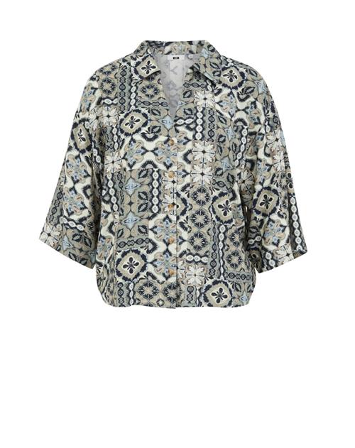 WE Fashion Bluse  marin / lyseblå / jade / offwhite
