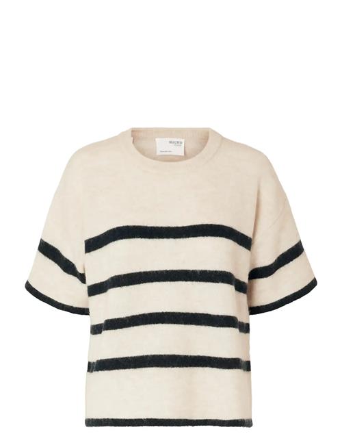 Slfmaline-Liliana 2/4 Knit O-Neck Noos Selected Femme Cream
