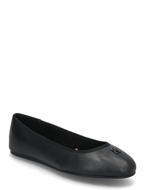 Th Hardware Leather Ballerina Tommy Hilfiger Black