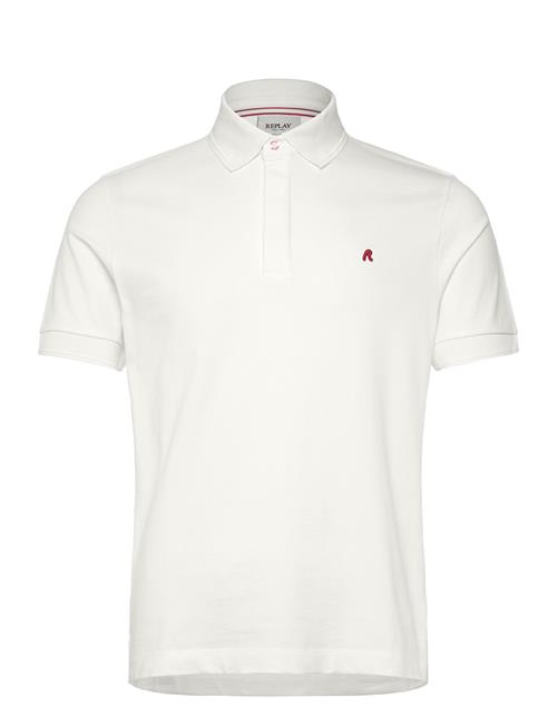 Polo Regular_Slim Red Logo Replay White