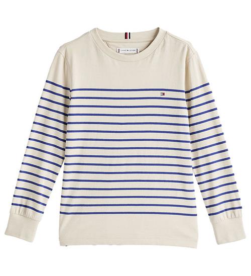 Tommy Hilfiger Bluse - Beige/Blåstribet