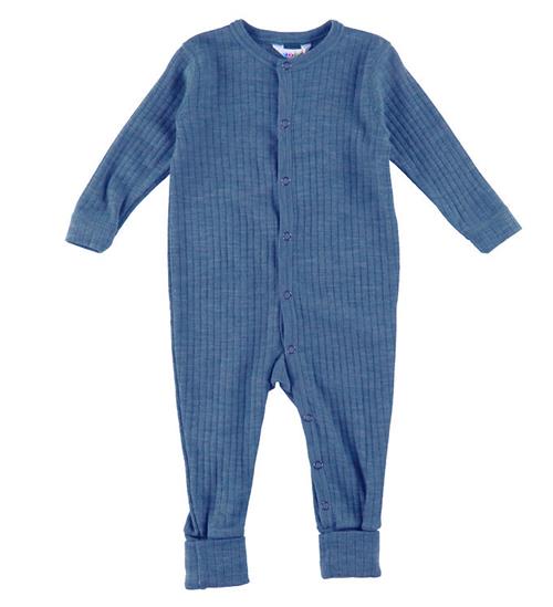 Joha Natdragt m. Fødder - Uld - Denim Blå