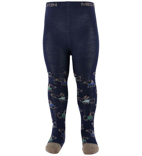 Melton Strømpebukser - Uld - Dog Fun - Peacoat Blue