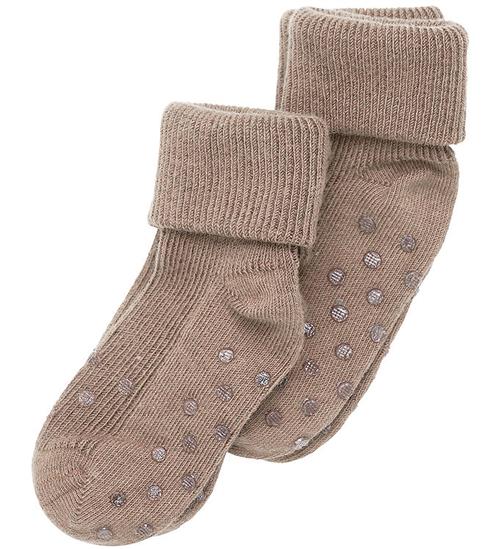 Minymo Strømper - Rib - 2-pak - Silver Mink Melange