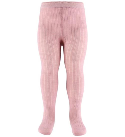 MP Strømpebukser - Uld - Rib - Silver Pink
