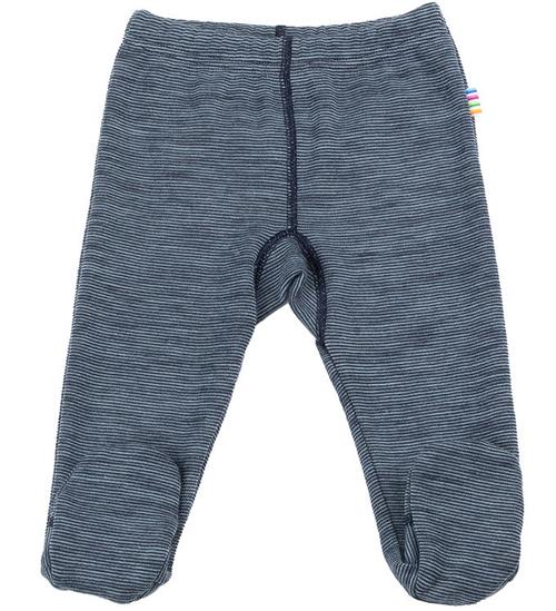 Joha leggings m. Fødder - Uld - Blå