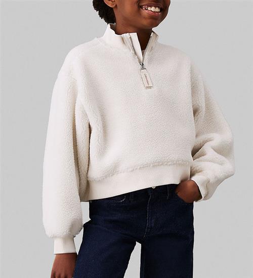 Calvin Klein Fleecetrøje - Sherpa Fleece Zip Up - Ivory