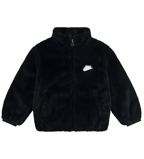 Nike Jakke - Soft & Cozy - Imiteret Pels - Sort