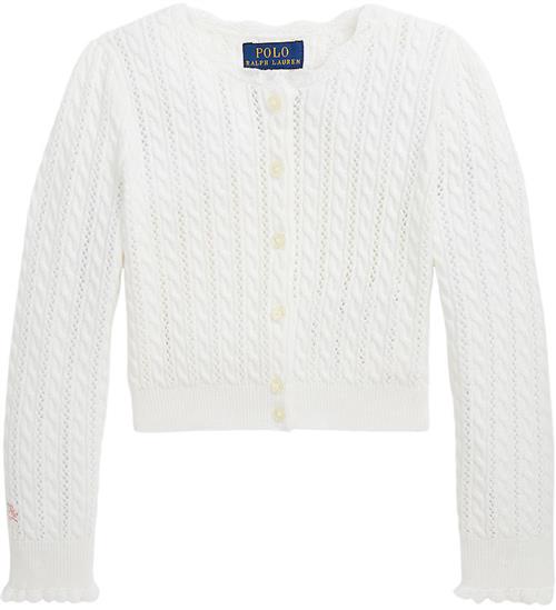 Polo Ralph Lauren Cardigan - Strik - Hvid m. Hulmønster