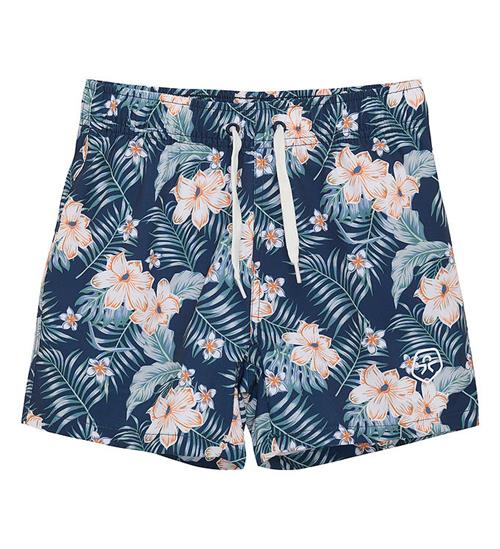 Color Kids Badeshorts - Deep Sea m. Palmeblade