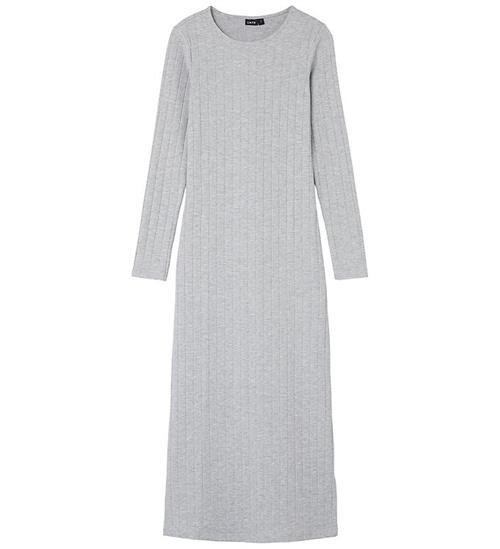 LMTD Kjole L/Æ - Rib - NlfLunne - Light Grey Melange