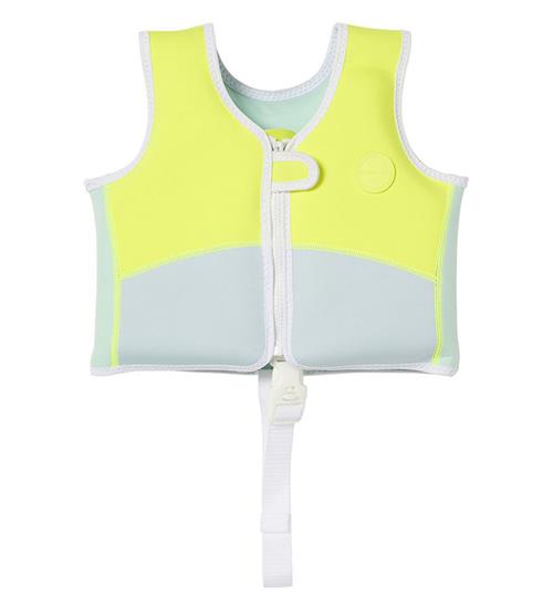 SunnyLife Svømmevest - Salty the Shark - 2-3 år - Aqua Neon Yel